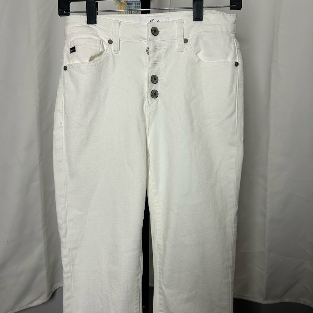 KanCan White Button-Fly Jeans